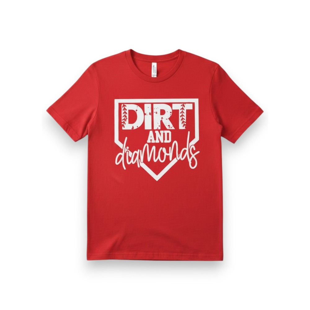 Bella+Canvas Graphic‎ Tee Men L Short Sleeve T-Shirt Baseball Softball Sport Red